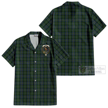 Scott Hunting Tartan Cotton Hawaiian Shirt with Family Crest