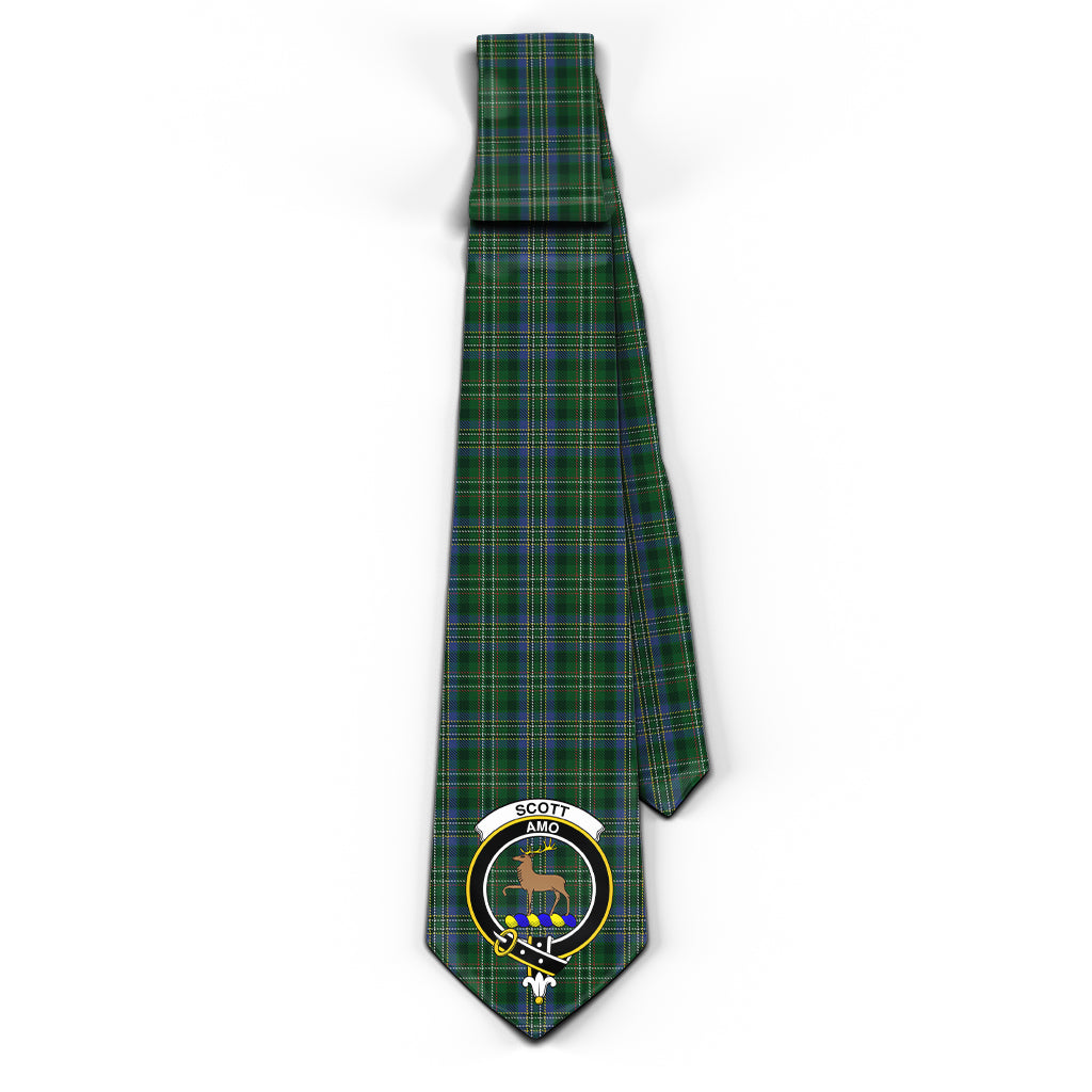 Scott Hunting Tartan Classic Necktie with Family Crest - Tartan Vibes Clothing