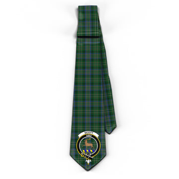 Scott Hunting Tartan Classic Necktie with Family Crest