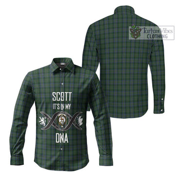 Scott Hunting Tartan Long Sleeve Button Shirt with Family Crest DNA In Me Style