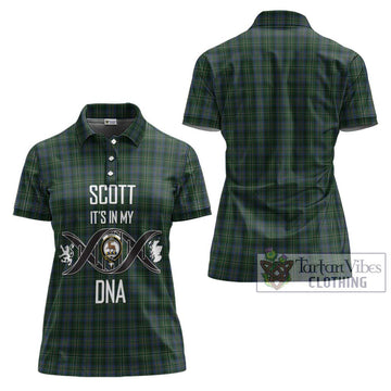 Scott Hunting Tartan Women's Polo Shirt with Family Crest DNA In Me Style