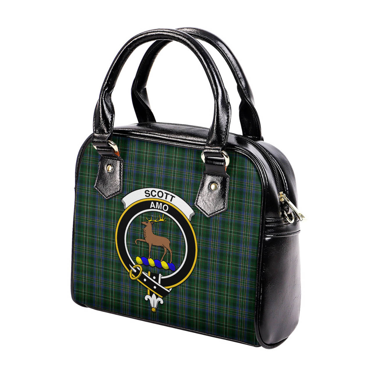 Scott Hunting Tartan Shoulder Handbags with Family Crest - Tartanvibesclothing