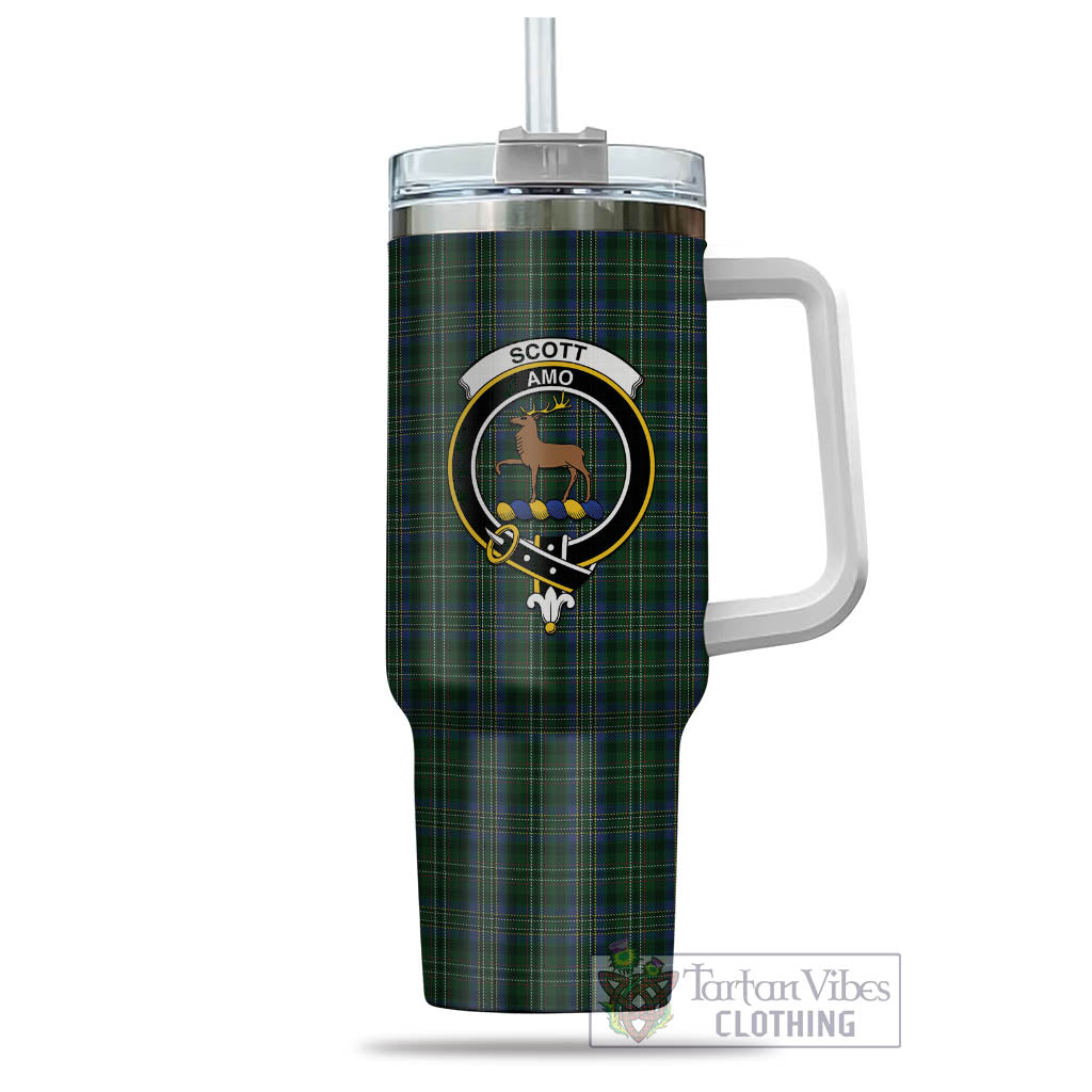 Tartan Vibes Clothing Scott Hunting Tartan and Family Crest Tumbler with Handle