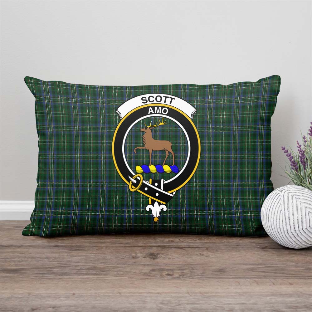 Scott Hunting Tartan Pillow Cover with Family Crest Rectangle Pillow Cover - Tartanvibesclothing