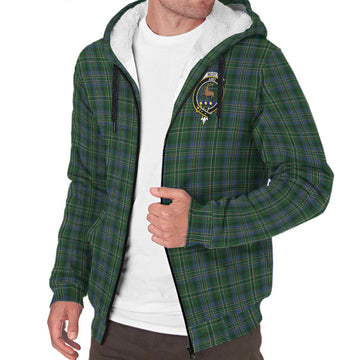 Scott Hunting Tartan Sherpa Hoodie with Family Crest