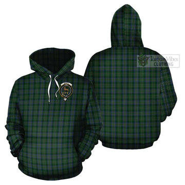 Scott Hunting Tartan Cotton Hoodie with Family Crest