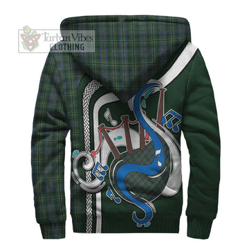 Scott Hunting Tartan Sherpa Hoodie with Epic Bagpipe Style