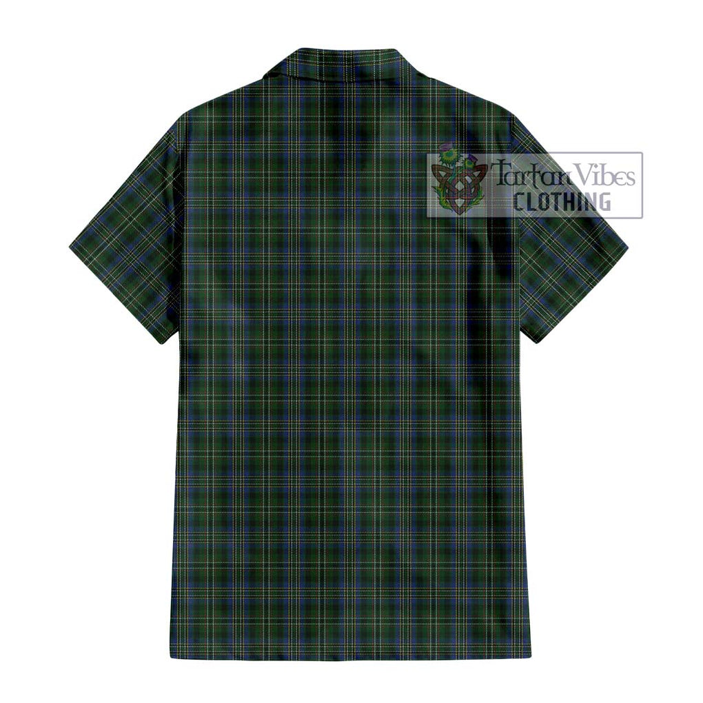 Scott Hunting Tartan Short Sleeve Button Shirt with Family Crest DNA In Me Style - Tartanvibesclothing Shop