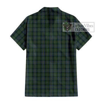 Scott Hunting Tartan Short Sleeve Button Shirt with Family Crest DNA In Me Style