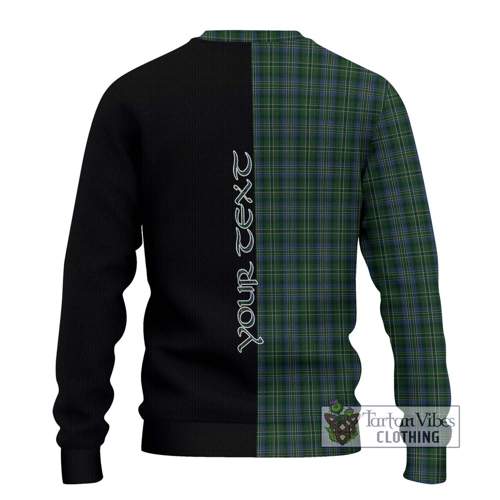 Scott Hunting Tartan Knitted Sweater with Family Crest and Half Of Me Style - Tartanvibesclothing Shop