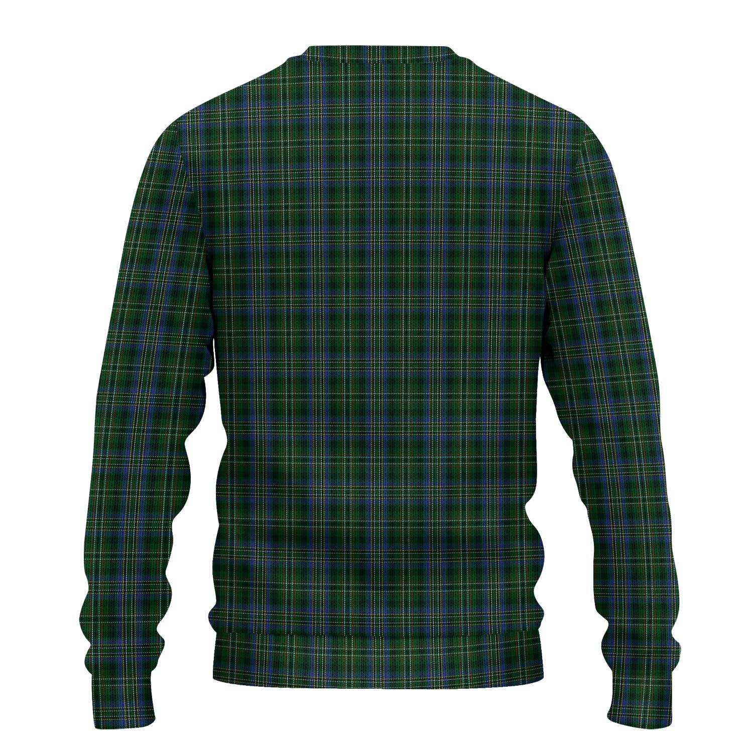 Scott Hunting Tartan Knitted Sweater with Family Crest - Tartanvibesclothing