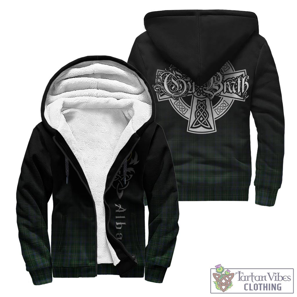 Tartan Vibes Clothing Scott Hunting Tartan Sherpa Hoodie Featuring Alba Gu Brath Family Crest Celtic Inspired