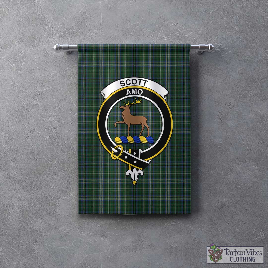 Tartan Vibes Clothing Scott Hunting Tartan Gonfalon, Tartan Banner with Family Crest