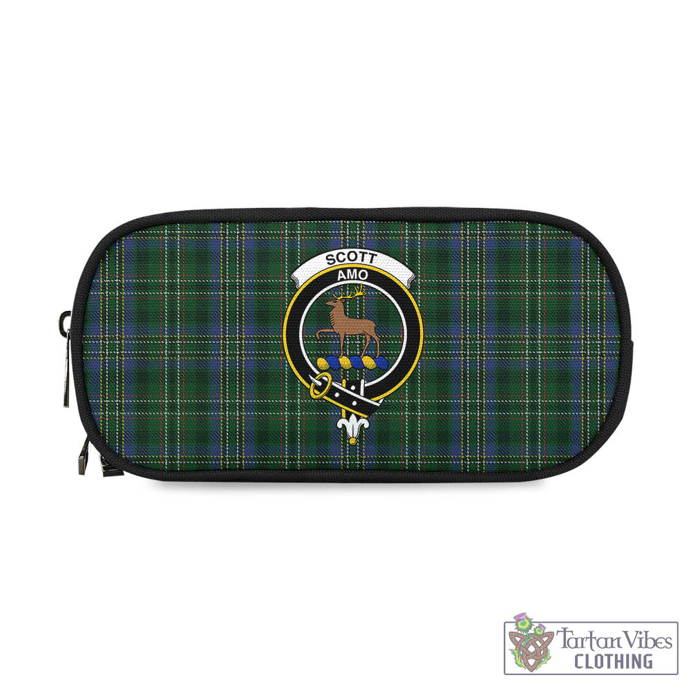 Tartan Vibes Clothing Scott Hunting Tartan Pen and Pencil Case with Family Crest