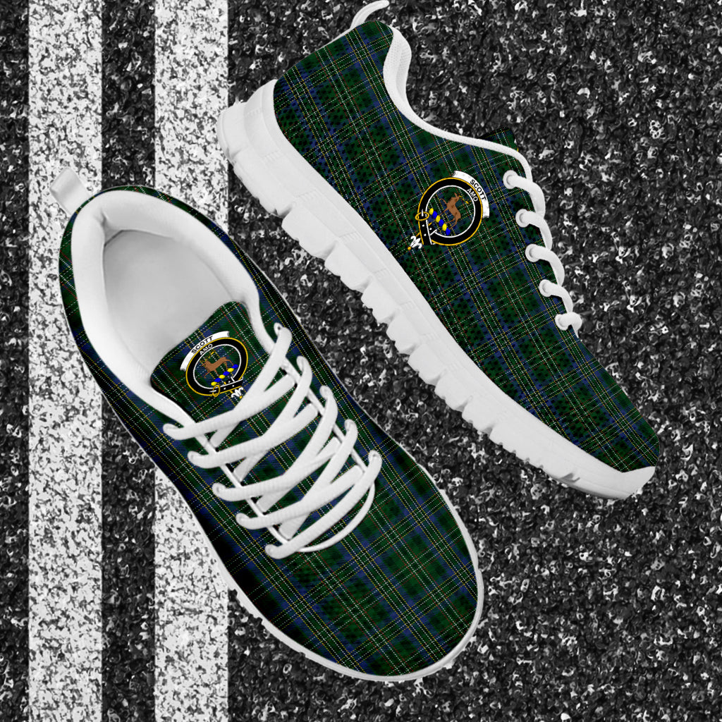 Scott Hunting Tartan Sneakers with Family Crest - Tartan Vibes Clothing