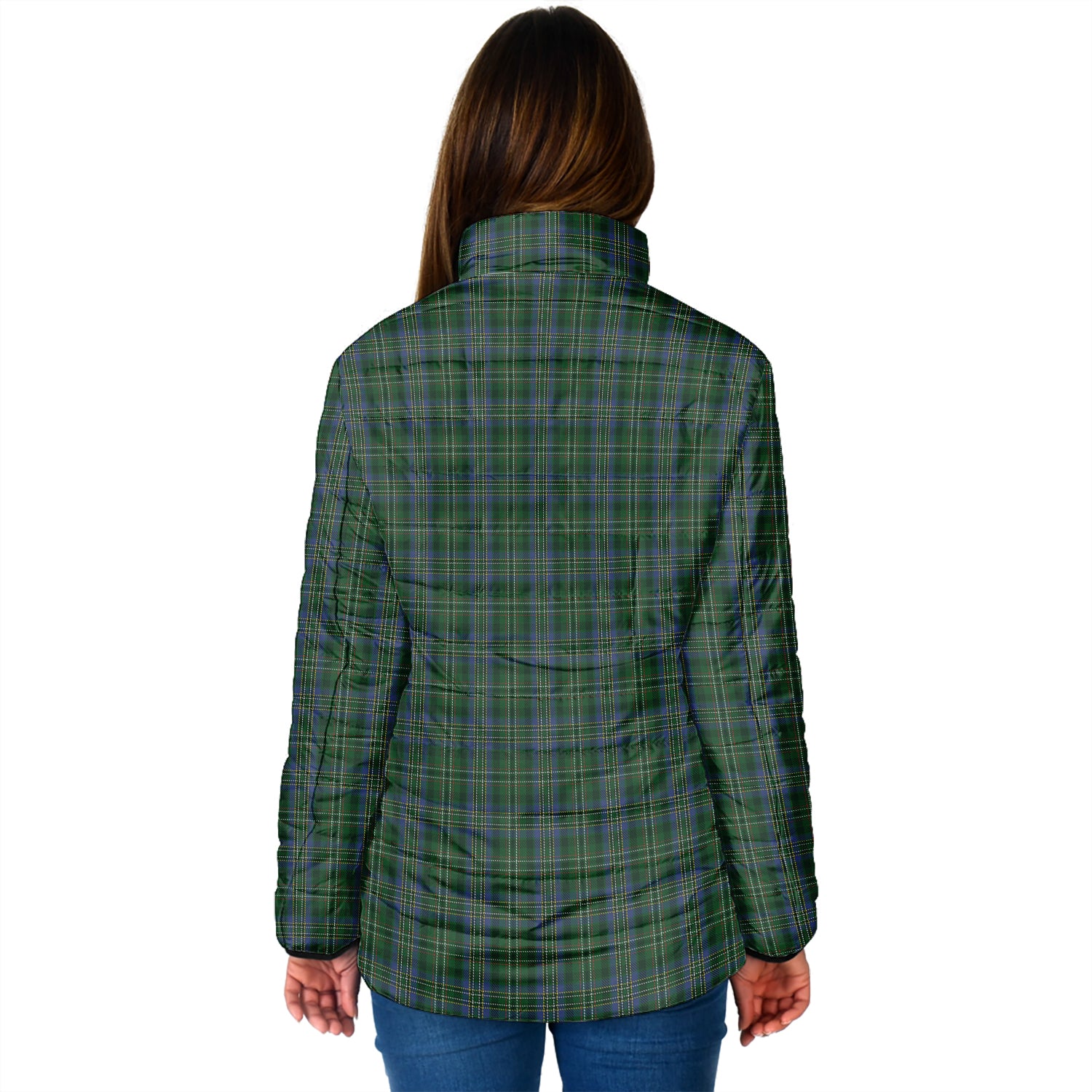 Scott Hunting Tartan Padded Jacket with Family Crest - Tartan Vibes Clothing