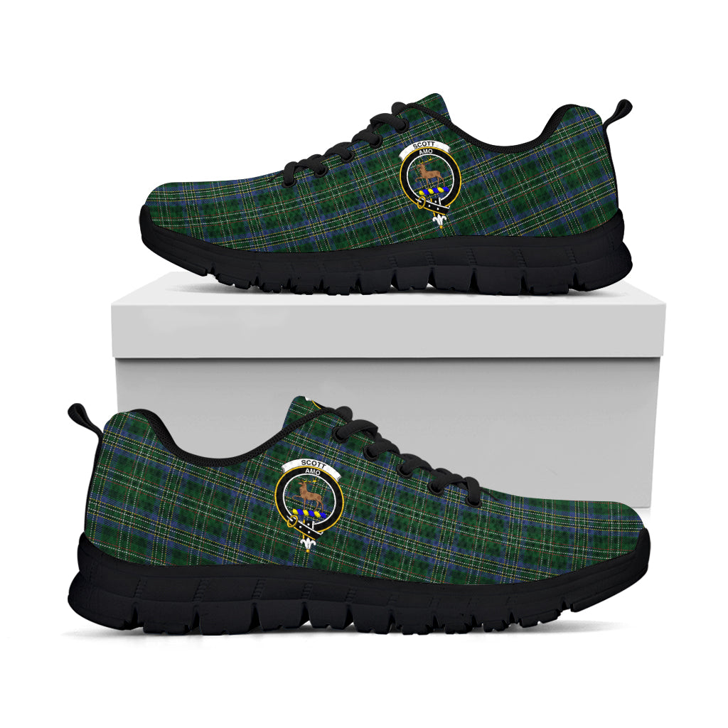 Scott Hunting Tartan Sneakers with Family Crest - Tartan Vibes Clothing