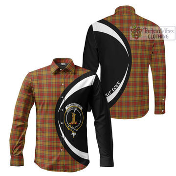 Scrymgeour Tartan Long Sleeve Button Up with Family Crest Circle Style