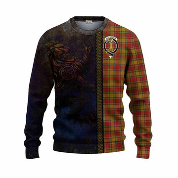 Scrymgeour Tartan Family Crest Knitted Sweater Alba Gu Brath Be Brave Lion Ancient Style Unisex - Tartan Vibes Clothing
