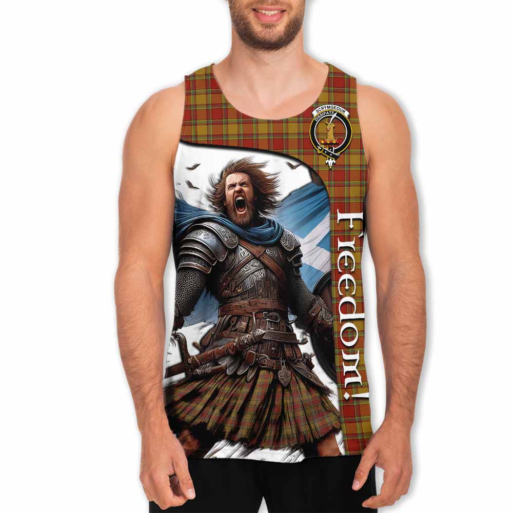 Tartan Vibes Clothing Scrymgeour Crest Tartan Men's Tank Top Inspired by the Freedom of Scottish Warrior