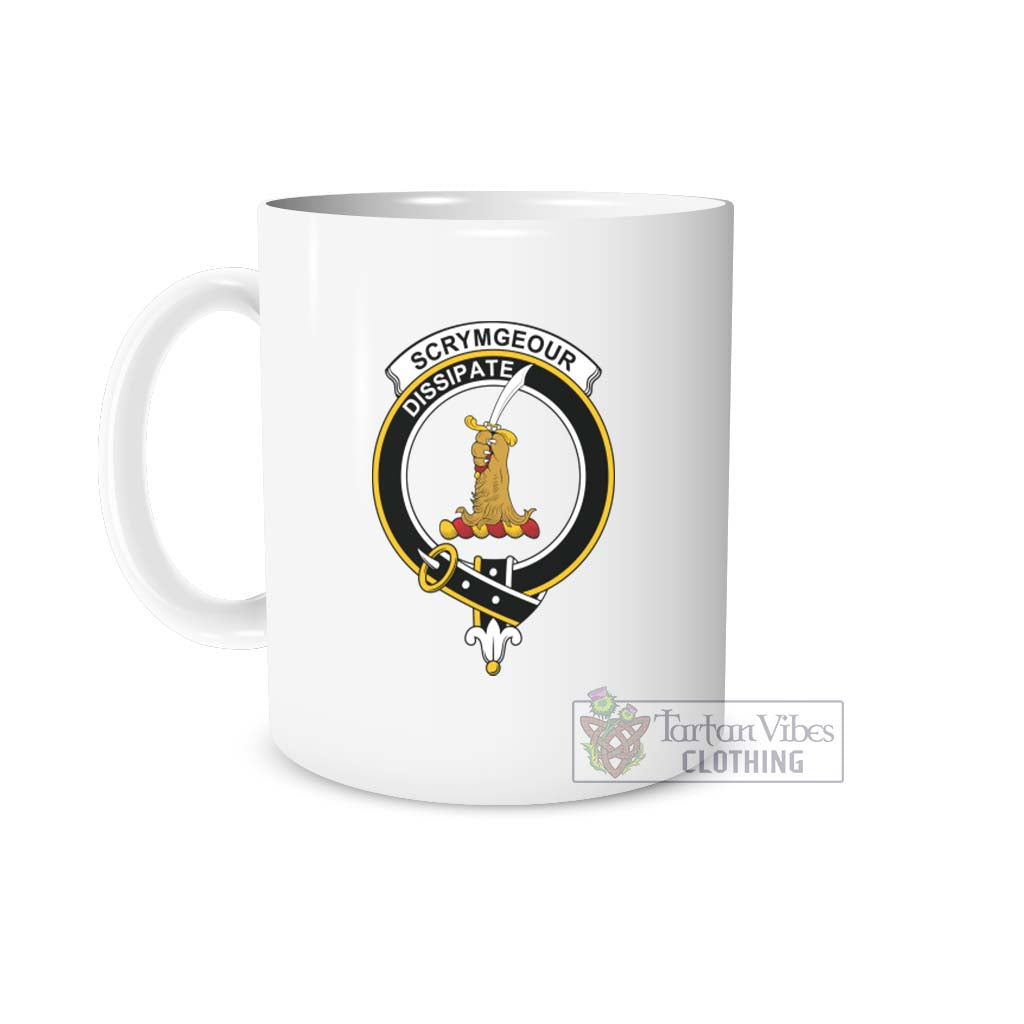 Scrymgeour Family Crest Ceramic Mug White - 2D-tartanvibesclothing