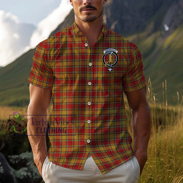 Scrymgeour Tartan Cotton Hawaiian Shirt with Family Crest