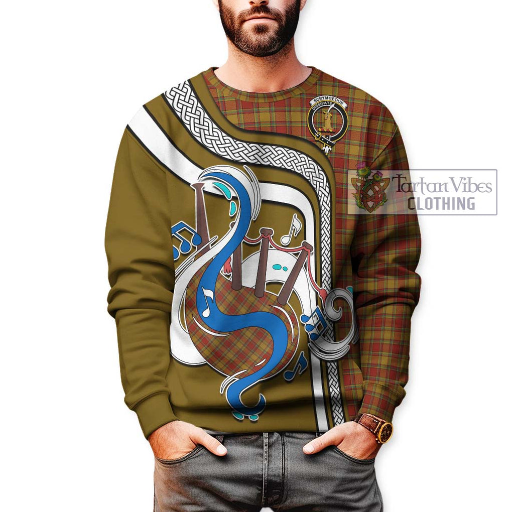 Tartan Vibes Clothing Scrymgeour Tartan Sweatshirt with Epic Bagpipe Style