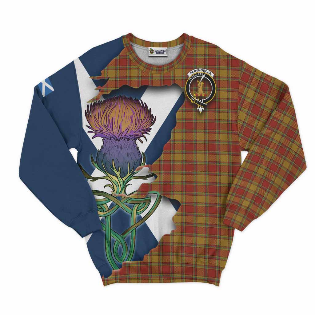 Scrymgeour Tartan Family Crest Sweatshirt Scottish Thistle Celtic Inspired Unisex - Tartan Vibes Clothing