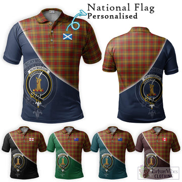 Scrymgeour Tartan Polo Shirt with Personalised National Flag and Family Crest Half Style