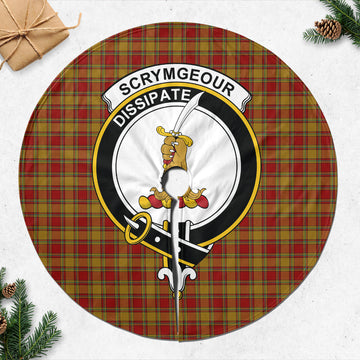 Scrymgeour Tartan Christmas Tree Skirt with Family Crest