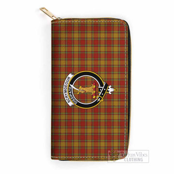 Scrymgeour Tartan Women's Leather Wallet with Family Crest One Size 19.7*10.5*3.5 cm - Tartan Vibes Clothing