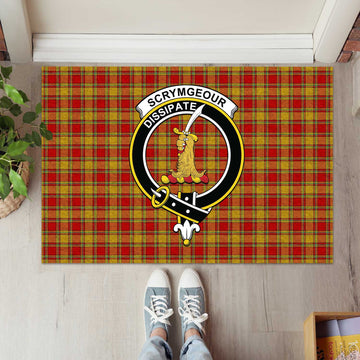 Scrymgeour Tartan Door Mat with Family Crest