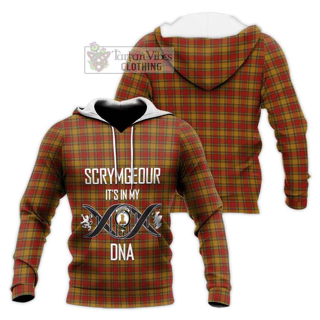 Scrymgeour Tartan Knitted Hoodie with Family Crest DNA In Me Style Unisex Knitted Pullover Hoodie - Tartanvibesclothing Shop