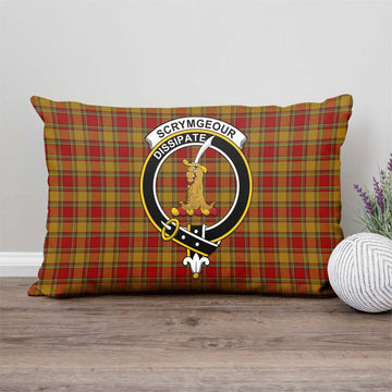 Scrymgeour Tartan Pillow Cover with Family Crest