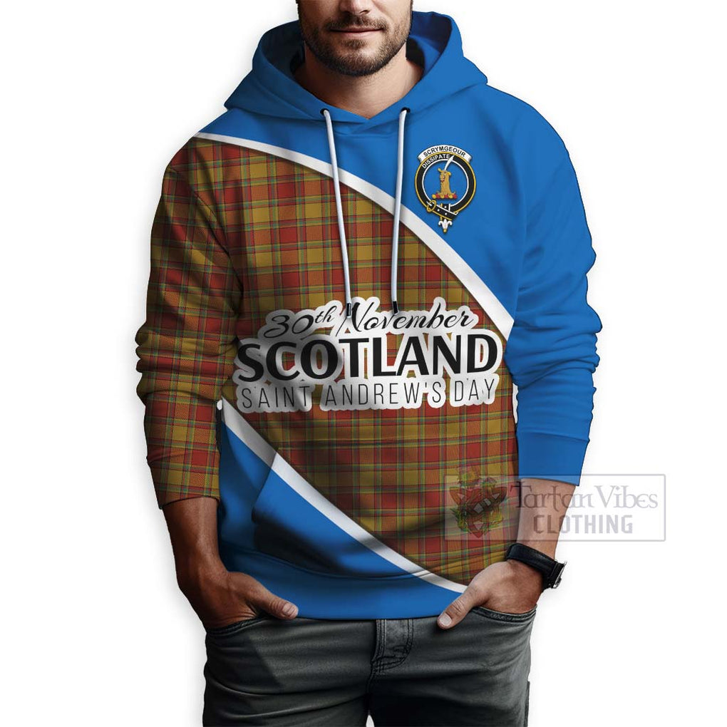 Tartan Vibes Clothing Scrymgeour Family Crest Tartan Hoodie Celebrate Saint Andrew's Day in Style