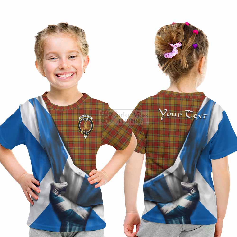 Tartan Vibes Clothing Scrymgeour Tartan Kid T-Shirt with Family Crest Scotland Patriotic Style