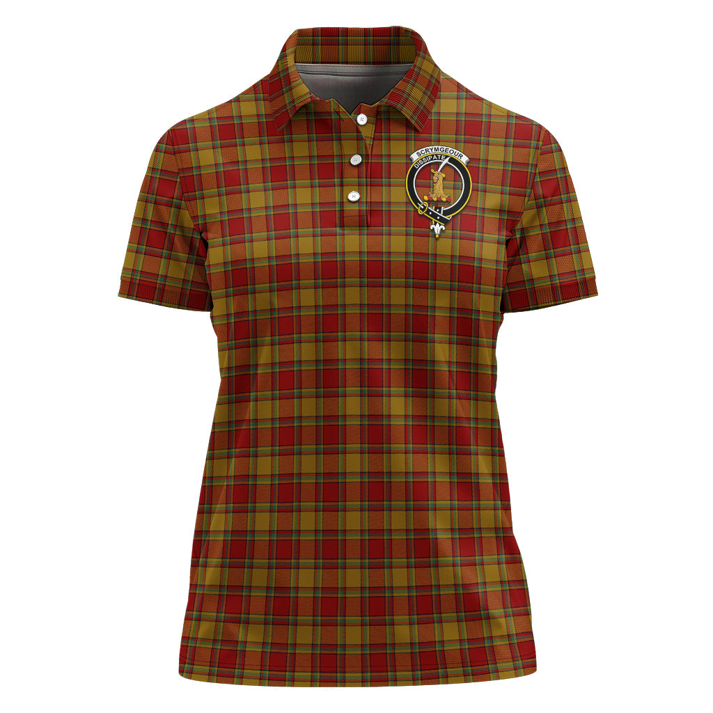 Scrymgeour Tartan Polo Shirt with Family Crest For Women - Tartan Vibes Clothing