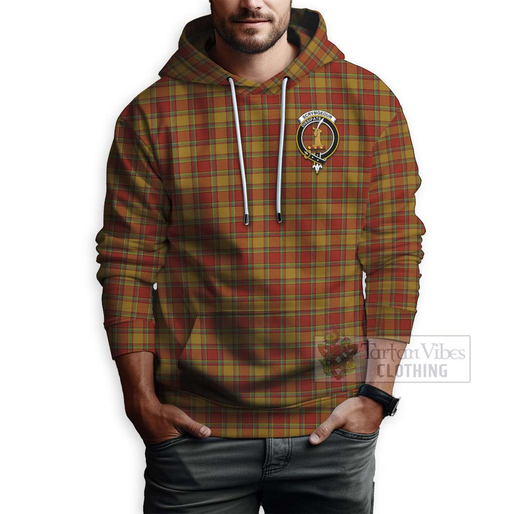 Tartan Vibes Clothing Scrymgeour Tartan Hoodie with Family Crest Celtic Skull Style