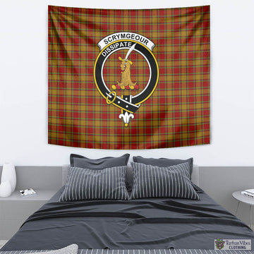 Scrymgeour Tartan Tapestry Wall Hanging and Home Decor for Room with Family Crest