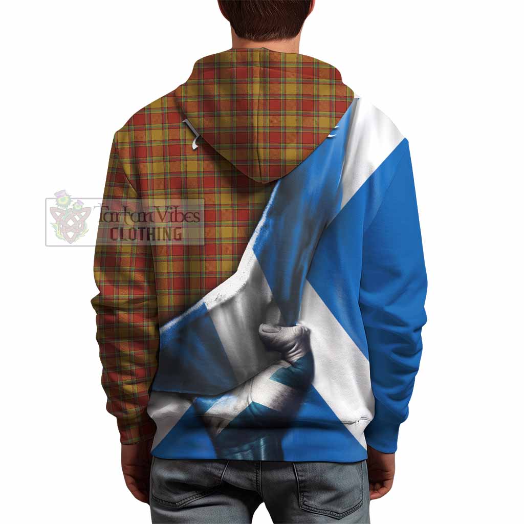 Tartan Vibes Clothing Scrymgeour Tartan Hoodie with Family Crest Scotland Patriotic Style