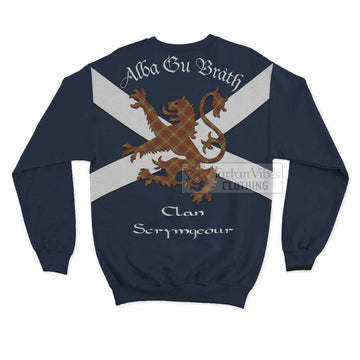 Scrymgeour Tartan Lion Rampant Sweatshirt  Proudly Display Your Heritage with Alba Gu Brath and Clan Name