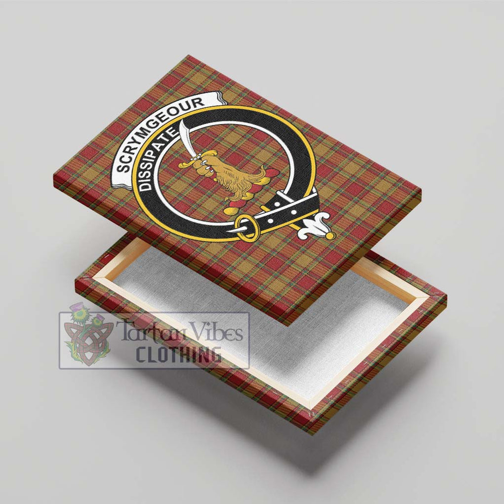 Scrymgeour Tartan Canvas Print Wall Art with Family Crest - Tartan Vibes Clothing