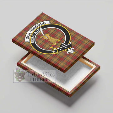 Scrymgeour Tartan Canvas Print Wall Art with Family Crest