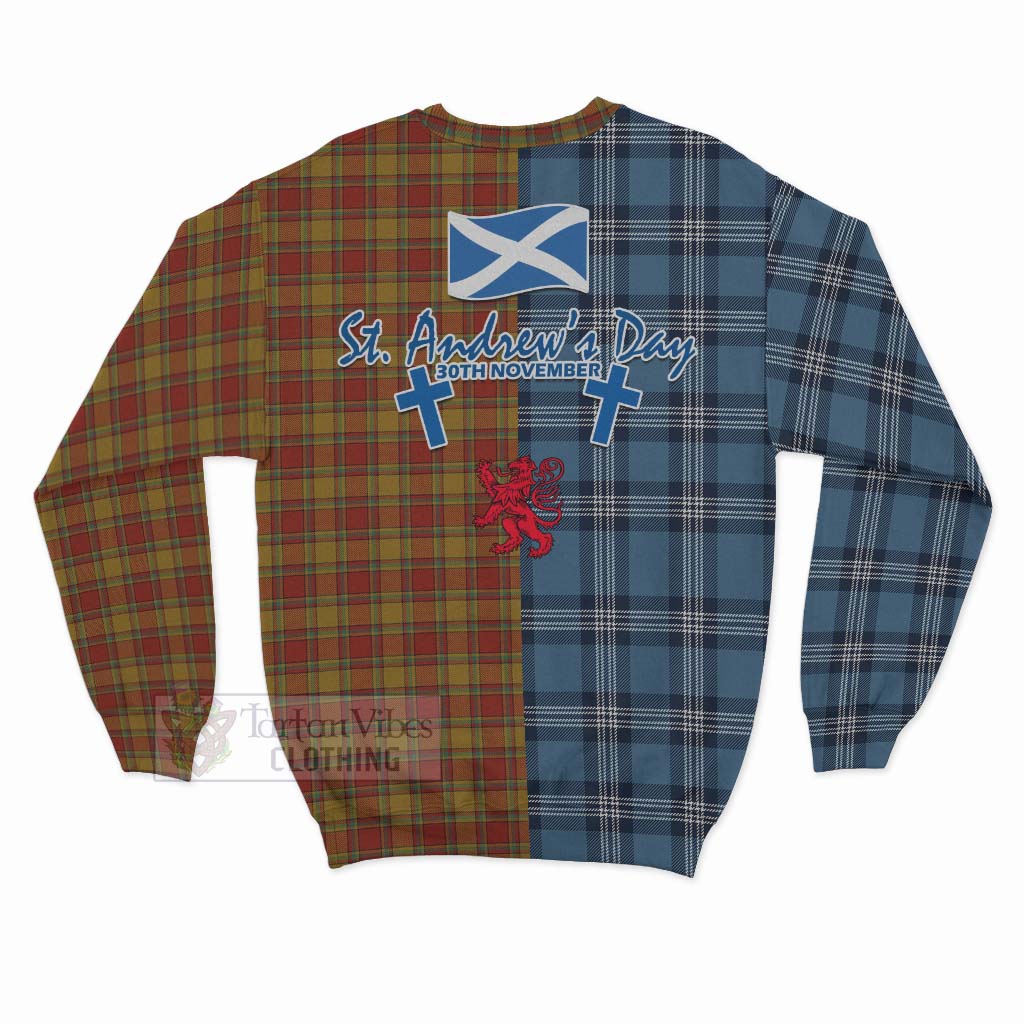 Tartan Vibes Clothing Scrymgeour Tartan Sweatshirt Happy St. Andrew's Day Half Tartan Style