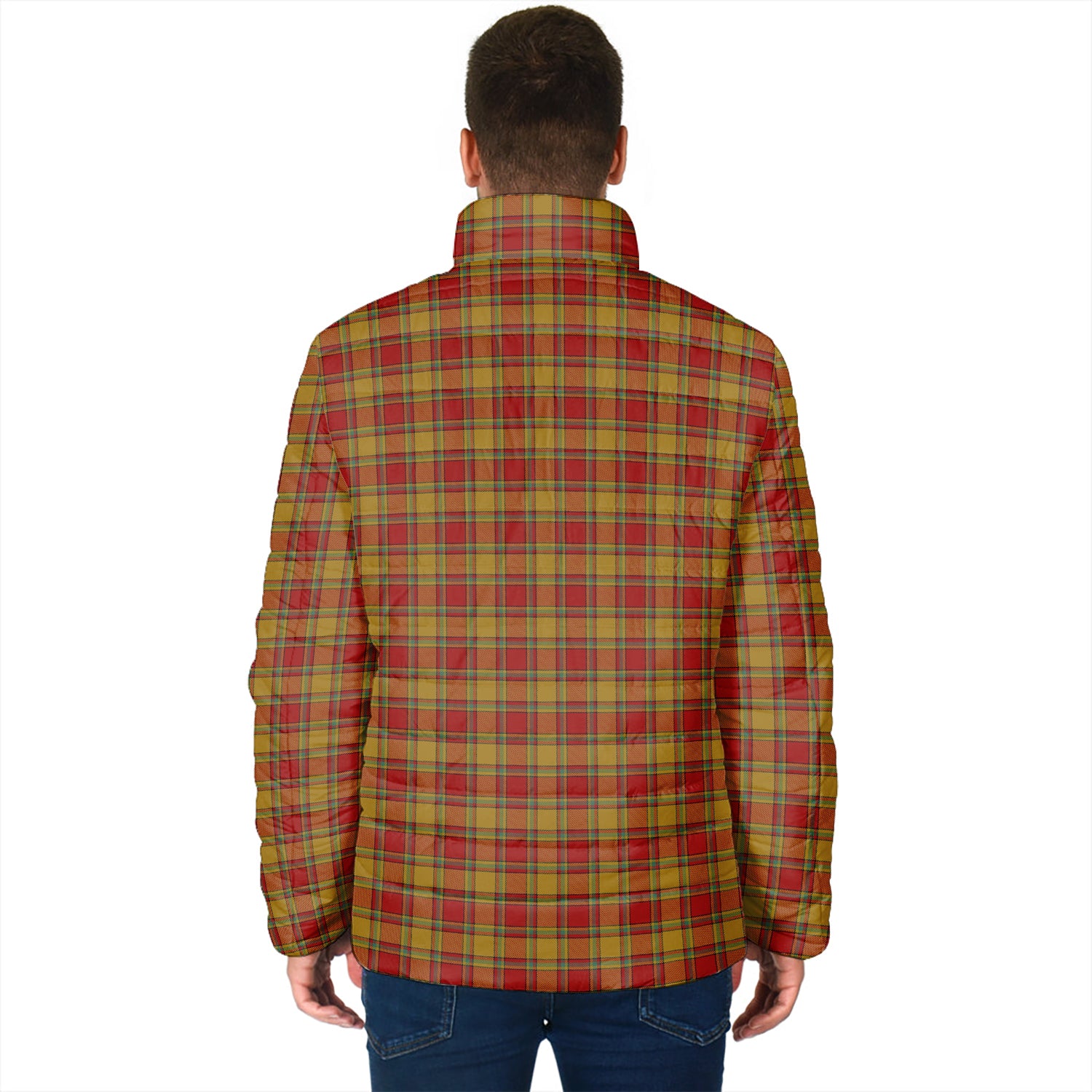 Scrymgeour Tartan Padded Jacket with Family Crest - Tartan Vibes Clothing