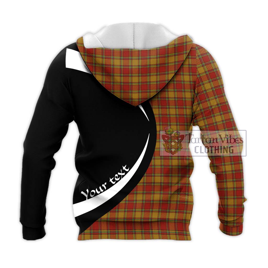 Scrymgeour Tartan Knitted Hoodie with Family Crest Circle Style - Tartan Vibes Clothing