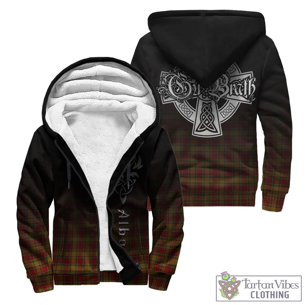 Tartan Vibes Clothing Scrymgeour Tartan Sherpa Hoodie Featuring Alba Gu Brath Family Crest Celtic Inspired