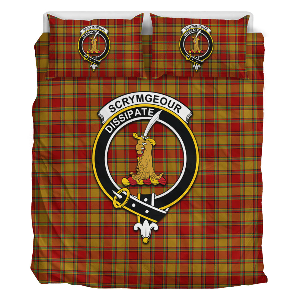 Scrymgeour Tartan Bedding Set with Family Crest - Tartan Vibes Clothing