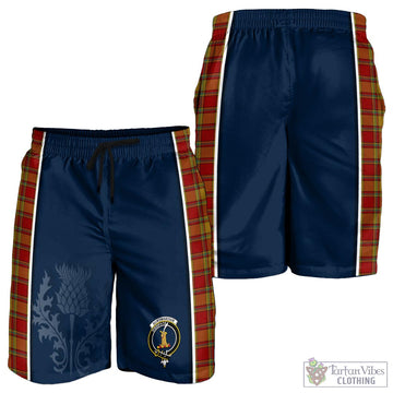 Scrymgeour Tartan Men's Shorts with Family Crest and Scottish Thistle Vibes Sport Style