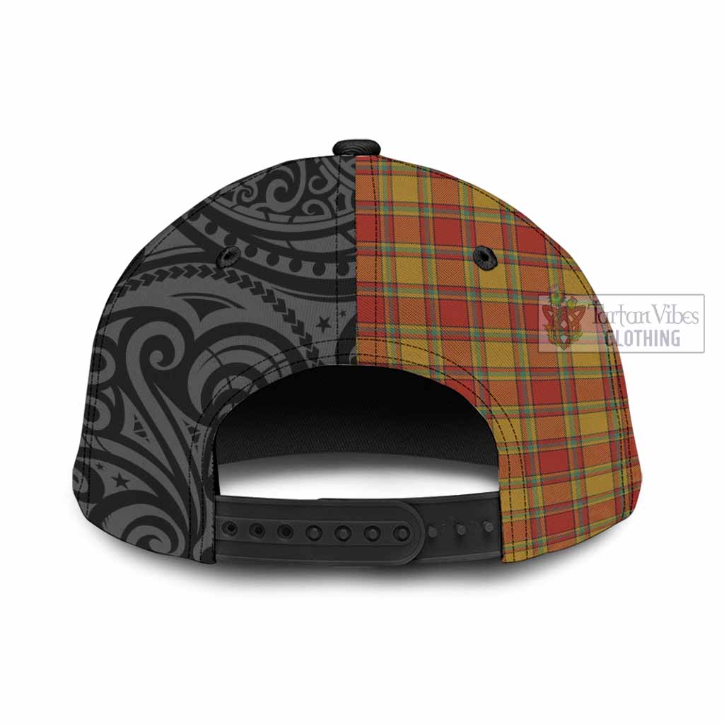 Tartan Vibes Clothing Scrymgeour Tartan Classic Cap with New Zealand Silver Fern Half Style